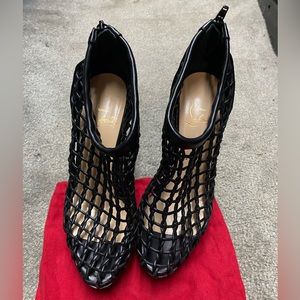 CHRISTIAN LOUBOUTIN BLACK CAGE HEELS